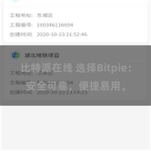 比特派在线 选择Bitpie：安全可靠，便捷易用。