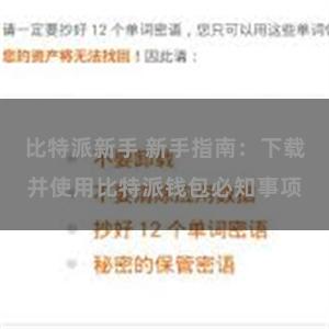 比特派新手 新手指南：下载并使用比特派钱包必知事项