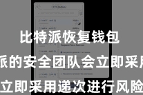 比特派恢复钱包  比特派的安全团队会立即采用递次进行风险终局